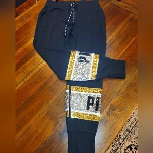 VICTORIA'S SECRET PINK BLING SEQUIN JOGGERS NWT